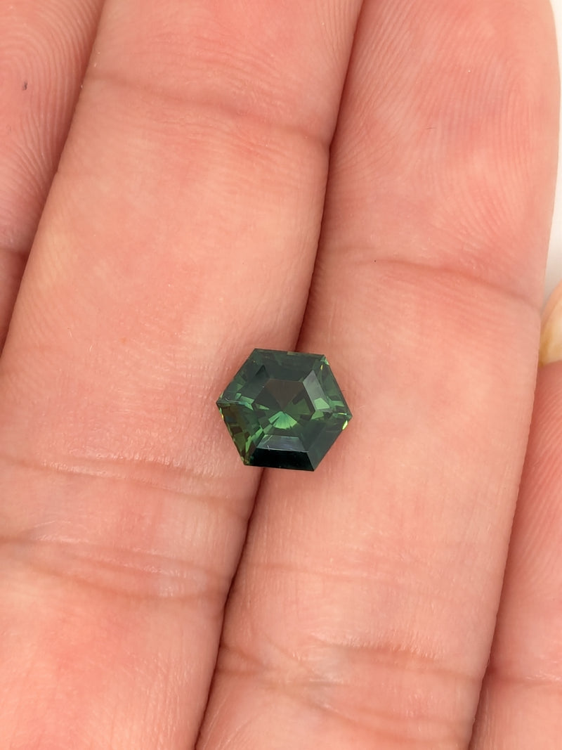 1.95ct Teal Sapphire Hexagon