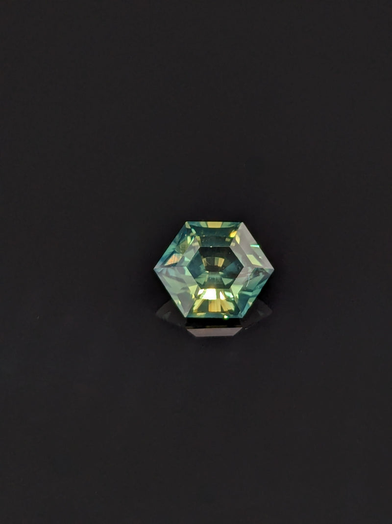 1.37ct Teal Sapphire Elongated Hexagon