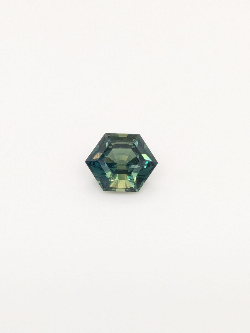 1.37ct Teal Sapphire Elongated Hexagon