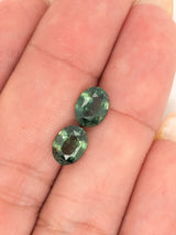 3.48ctw Teal Sapphire Oval Pair