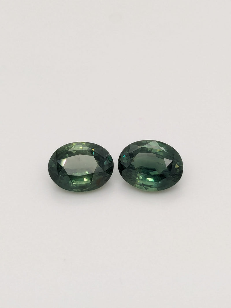 3.48ctw Teal Sapphire Oval Pair