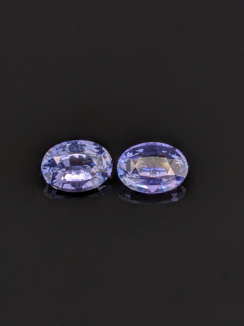 2.09ctw Purple Sapphire Oval Matched Pair