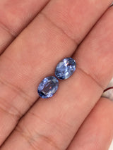 2.09ctw Purple Sapphire Oval Matched Pair