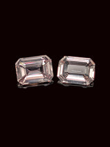 2.58ctw Peach Sapphire Emerald Cut Matched Pair