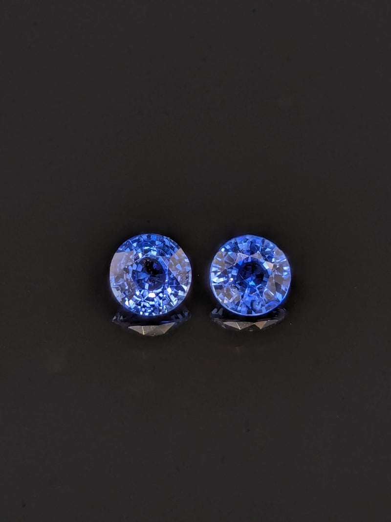 1.17ctw Blue Sapphire Round Pair