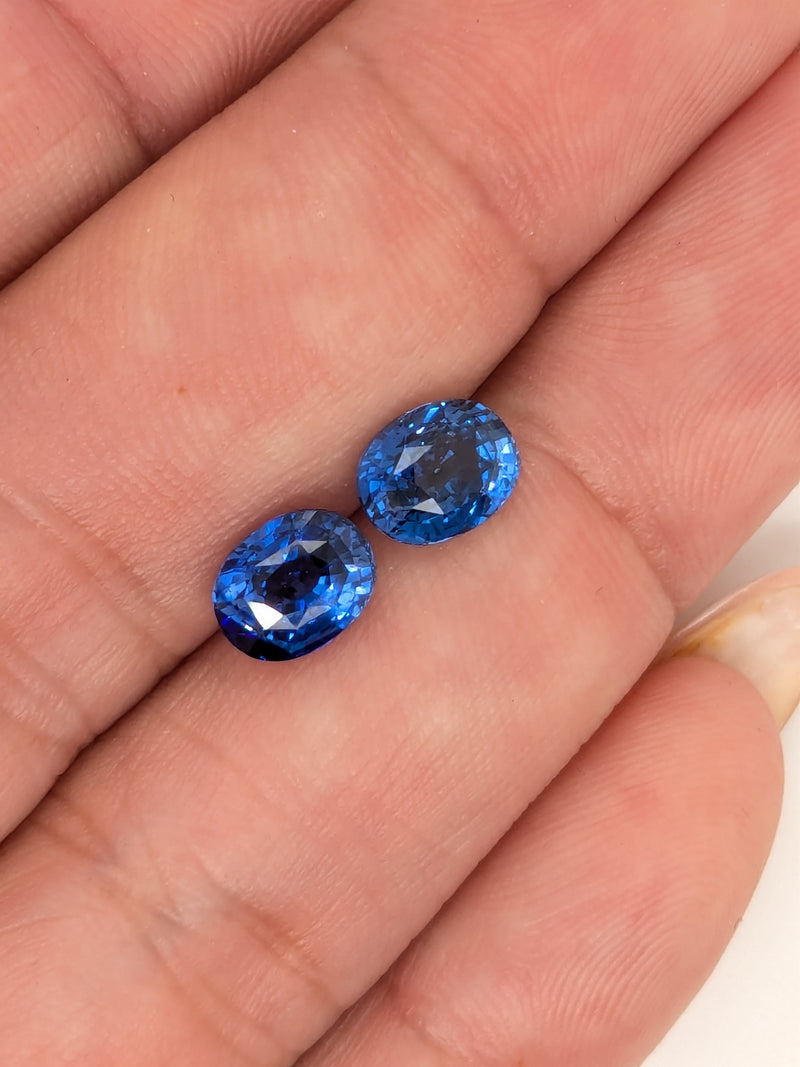 2.90ctw Blue Sapphire Oval Pair