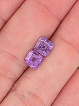 2.69ctw Purple Sapphire Asscher Cut Matched Pair