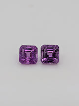 2.69ctw Purple Sapphire Asscher Cut Matched Pair