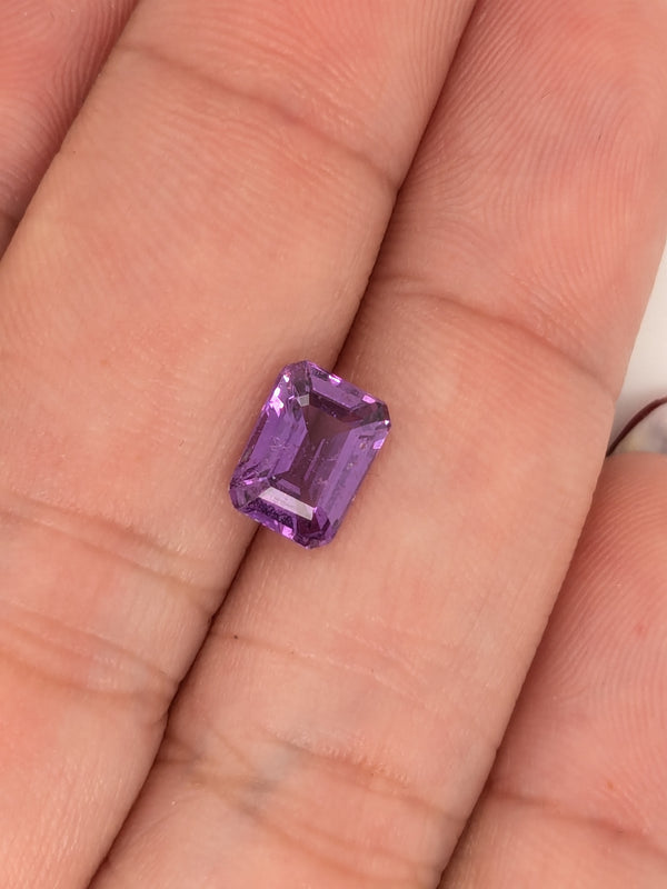 1.77ct Purple Sapphire Emerald Cut