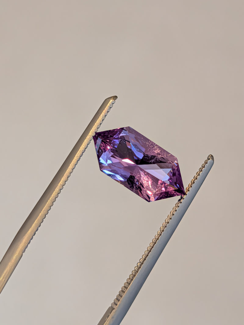 1.71ct Purple Sapphire Elongated Hexagon