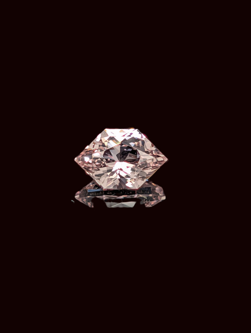 1.11ct Peach Sapphire Elongated Hexagon