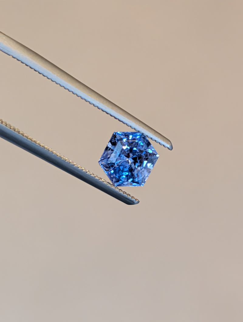 1.13ct Blue Sapphire Elongated Hexagon