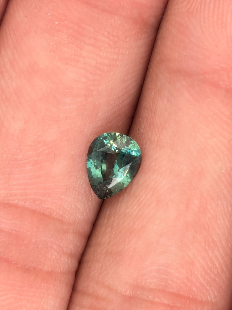 1.37ct Teal Sapphire Pear Shape