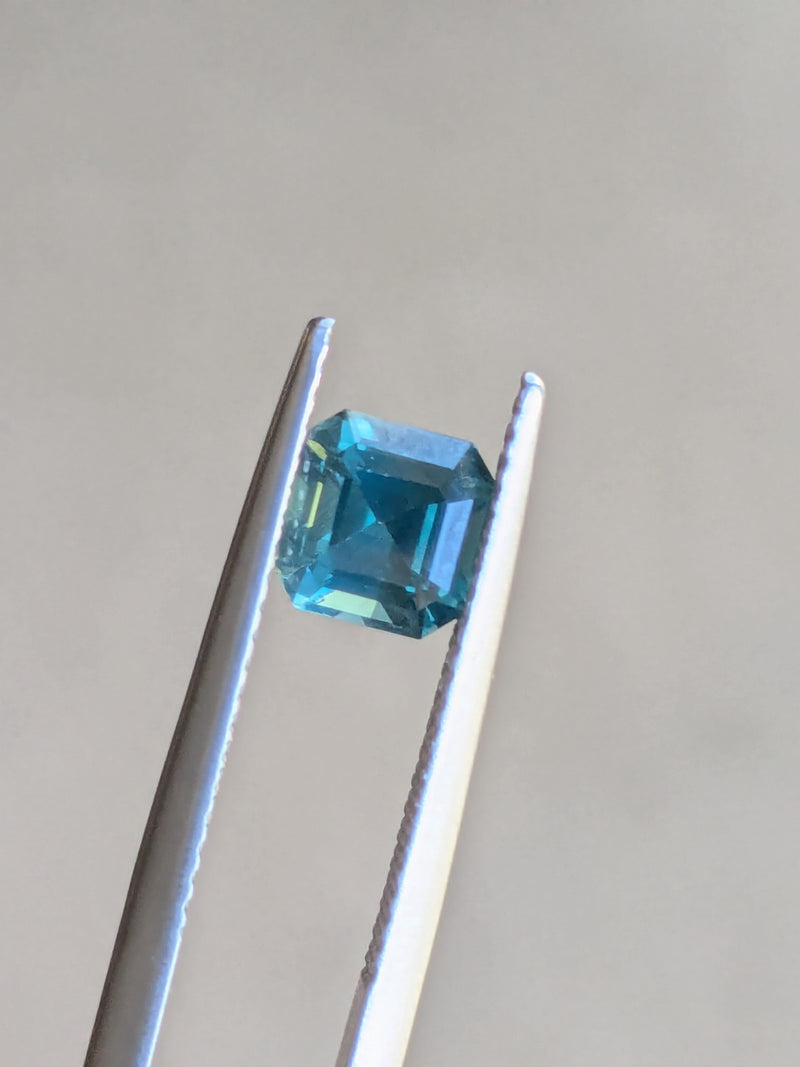 1.53ct Teal Sapphire Asscher Cut
