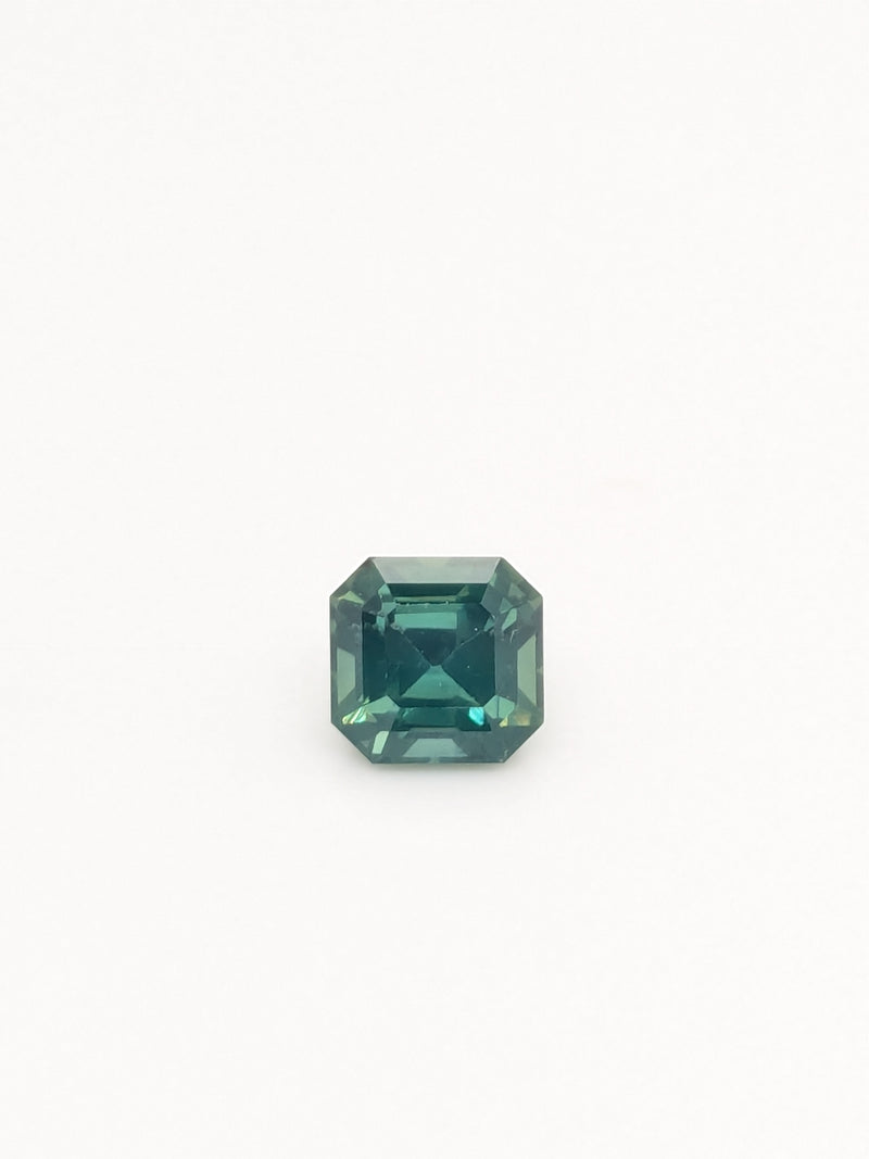 1.53ct Teal Sapphire Asscher Cut