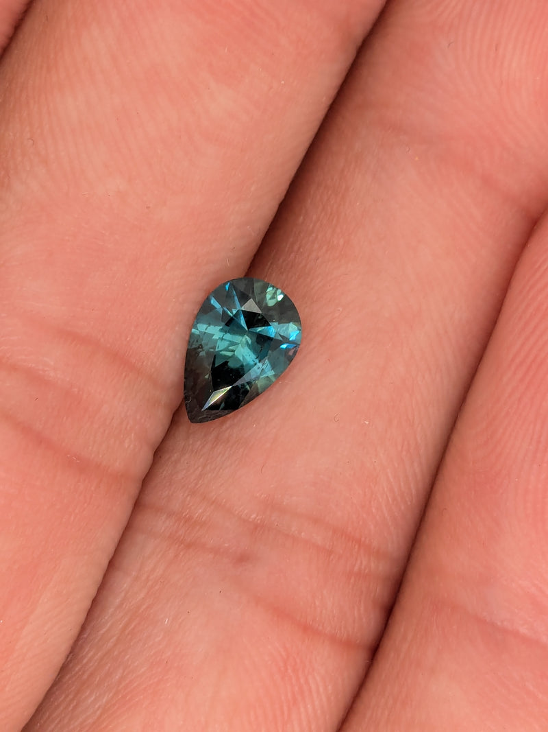 1.51ct Teal Sapphire Pear Shape