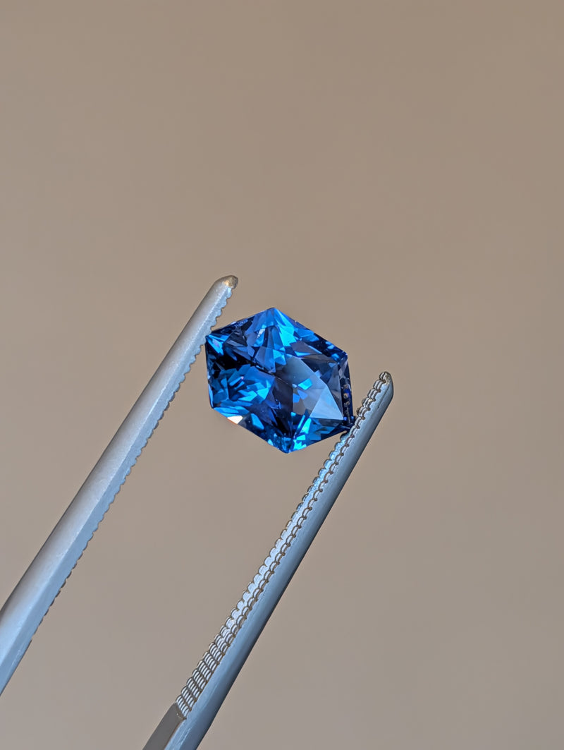 1.56ct Blue Sapphire Elongated Hexagon