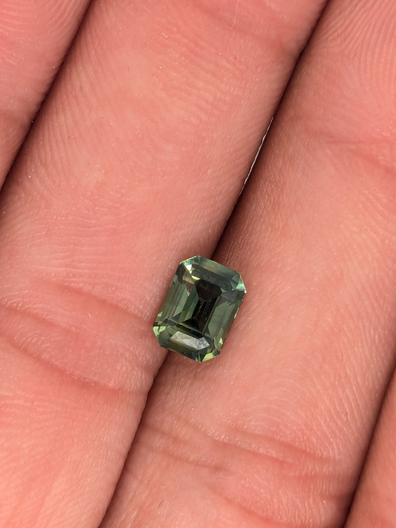 2.04ct Teal Sapphire Emerald Cut