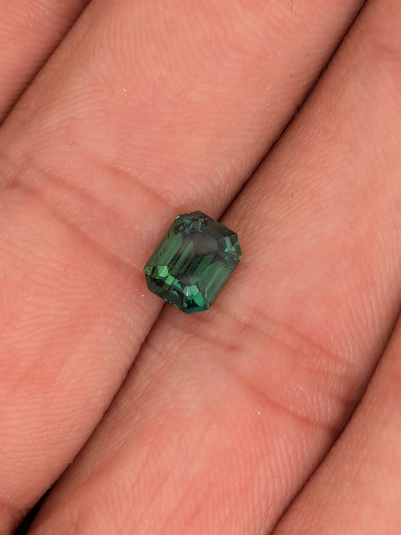 2.52ct Teal Sapphire Emerald Cut