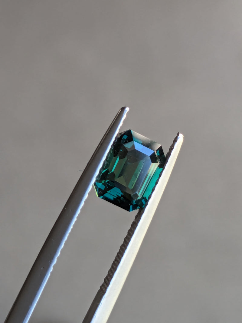 2.52ct Teal Sapphire Emerald Cut