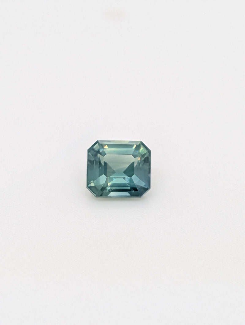 1.09ct Opalescent Teal Sapphire Emerald Cut