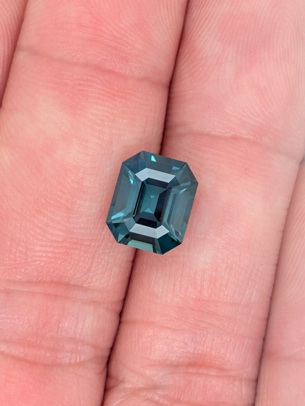 3.56ct Teal Sapphire Emerald Cut