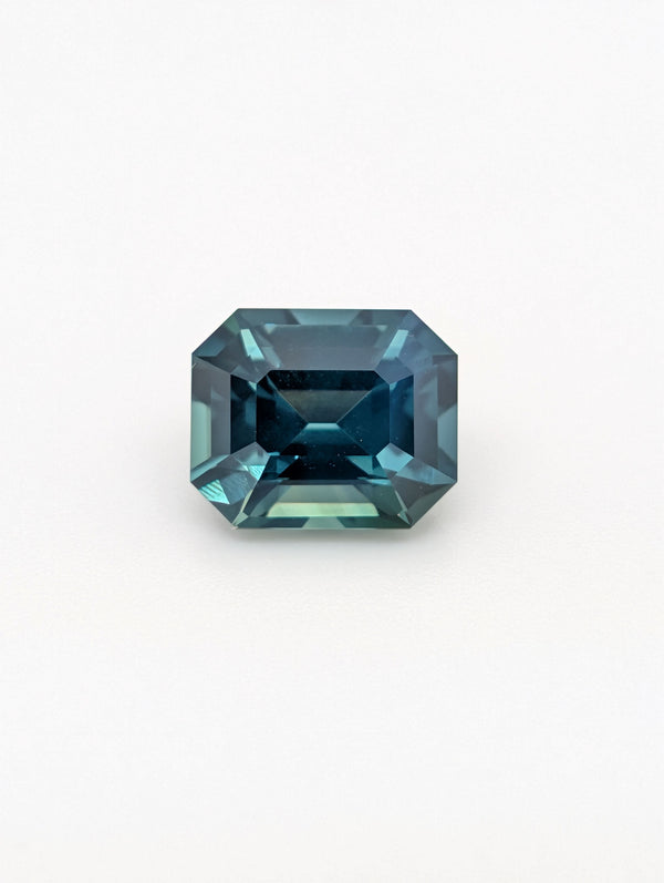3.56ct Teal Sapphire Emerald Cut