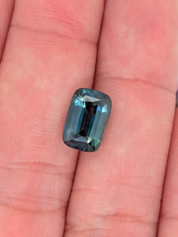 3.52ct Teal Sapphire Cushion Cut