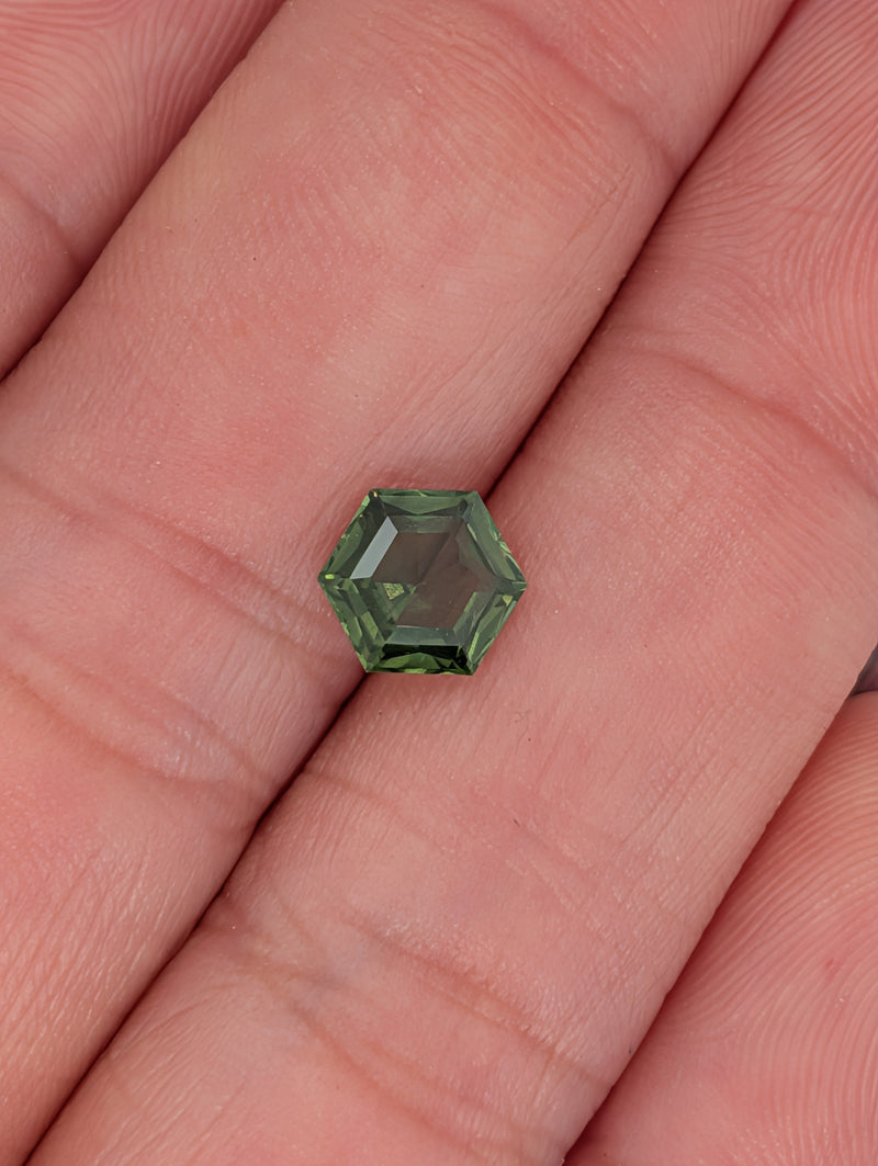 1.43ct Green Sapphire Hexagon