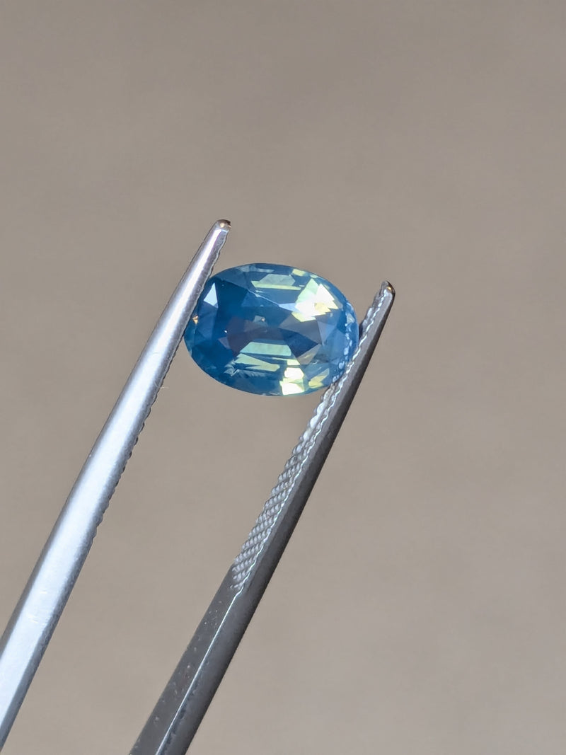 2.02ct Opalescent Teal Sapphire Oval