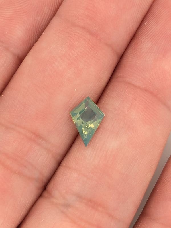 1.07ct Opalescent Teal Sapphire Kite Shape