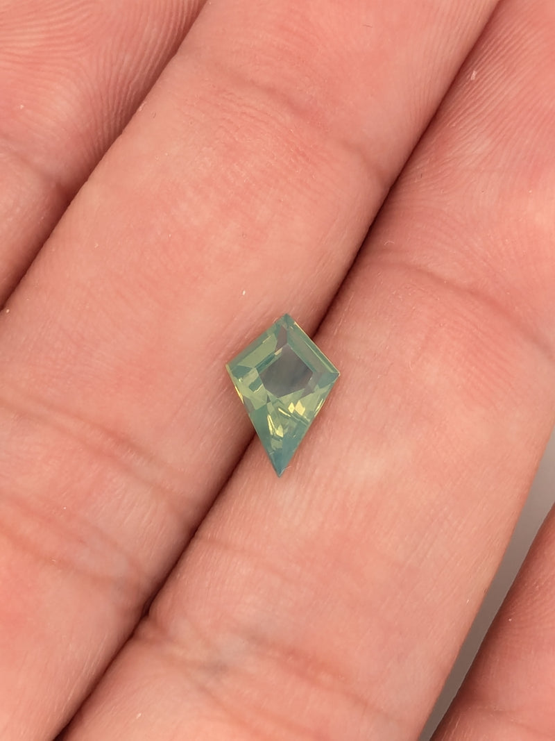 1.07ct Opalescent Teal Sapphire Kite Shape