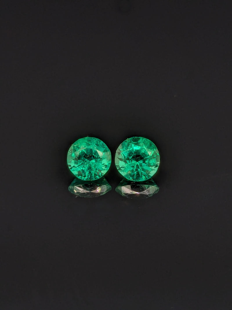 0.70ctw Emerald Round Matched Pair