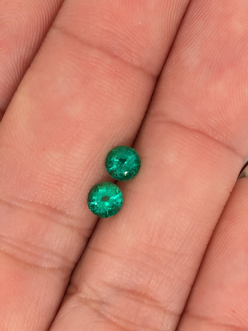 0.70ctw Emerald Round Matched Pair