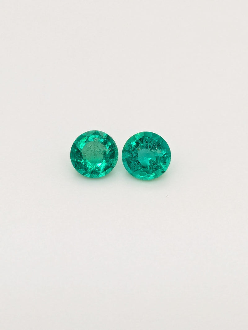 0.76ctw Emerald Round Matched Pair