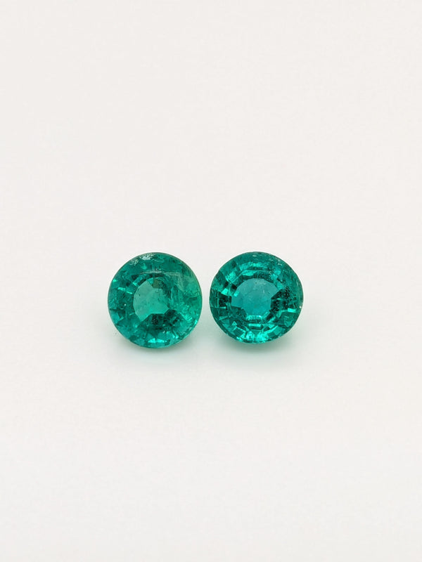 1.36ctw Emerald Round Matched Pair