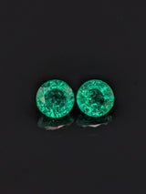 1.77ctw Emerald Round Matched Pair