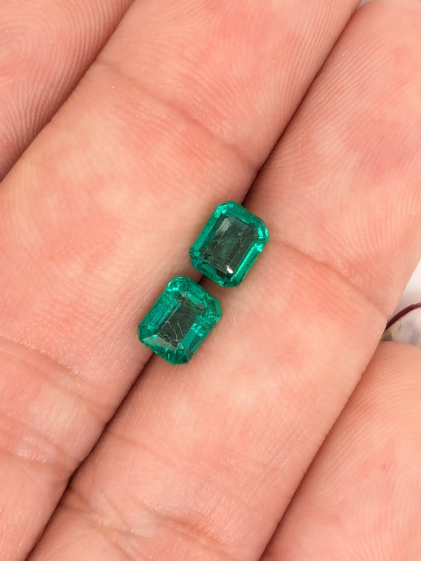 1.62ctw Emerald Emerald Cut Matched Pair