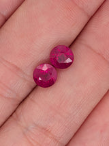 2.52ctw Ruby Round Matched Pair