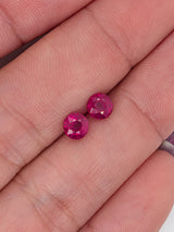 1.35ctw Ruby Round Matched Pair