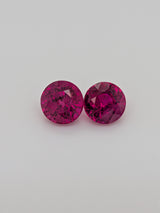 2.30ctw Ruby Round Matched Pair