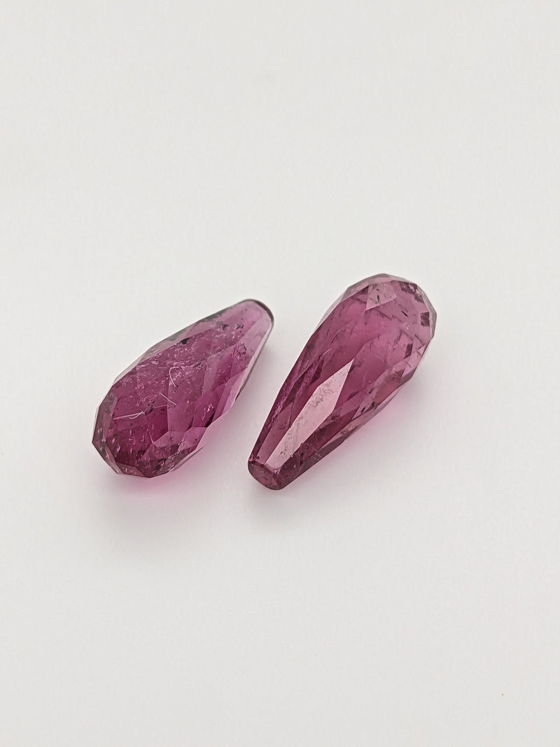 14.55ctw Pink Tourmaline Briolette Matched Pair