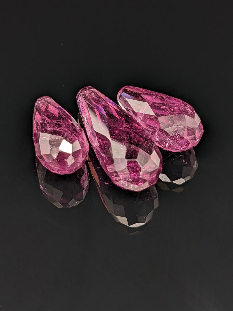 30.38ctw Pink Tourmaline Briolette Suite