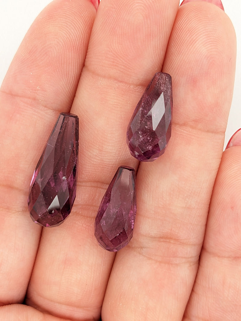 30.38ctw Pink Tourmaline Briolette Suite