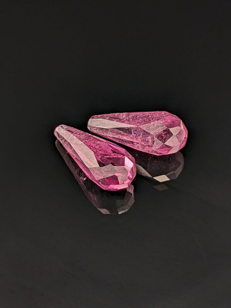 8.69ctw Pink Tourmaline Briolette Matched Pair