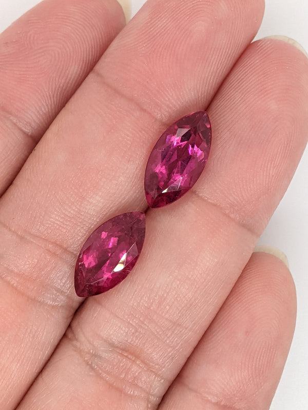 6.08ctw Rubellite Marquise Matched Pair