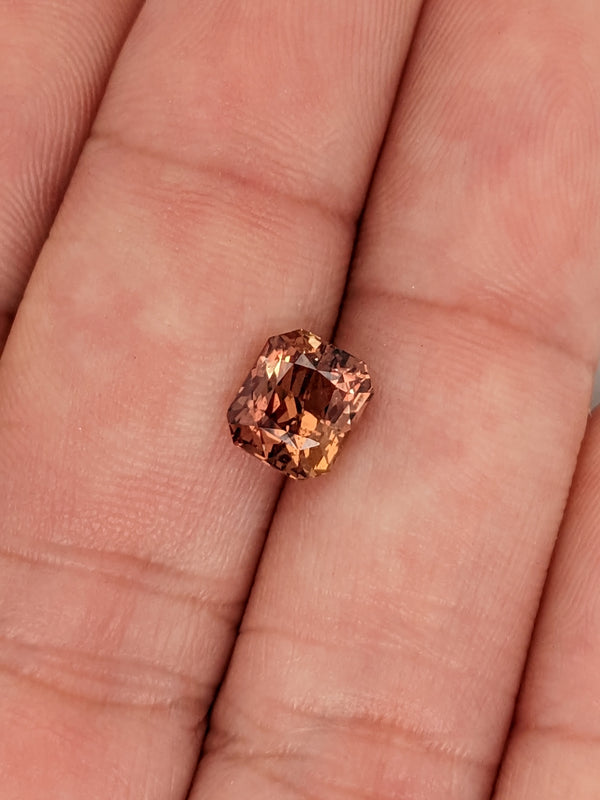 2.11ct Orange Sapphire Radiant Cut