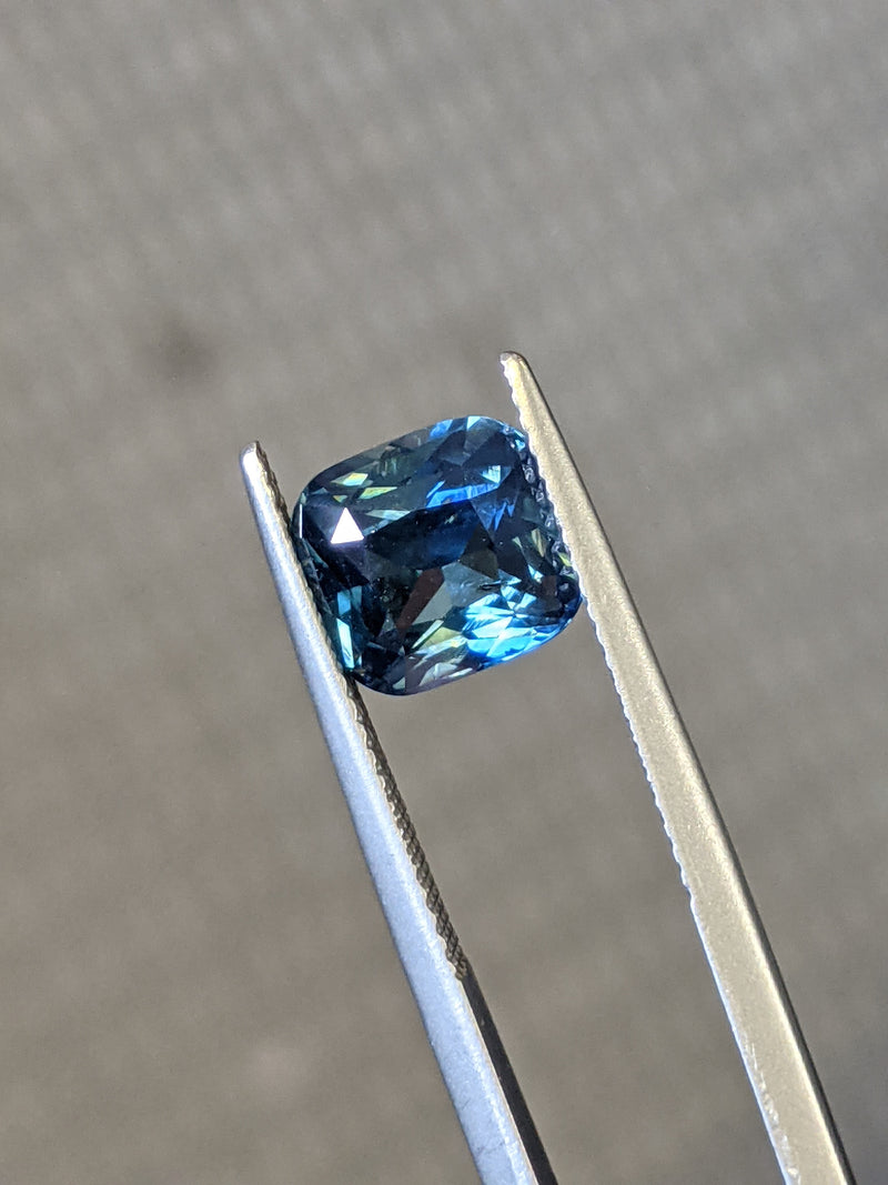 3.65ct Teal Sapphire Cushion Cut