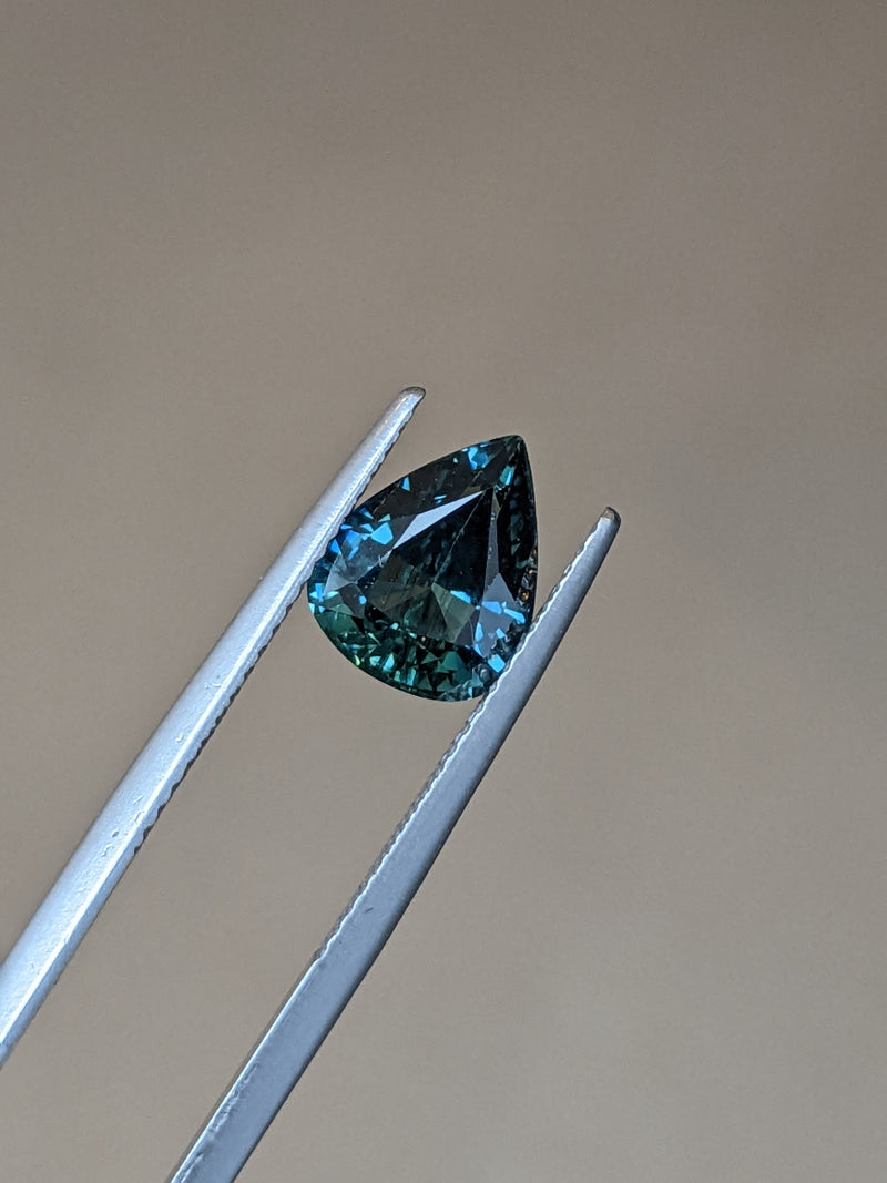 2.65ct Teal Sapphire Pear Shape