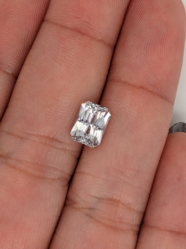 2.19ct White Sapphire Radiant Cut